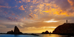 auringonlasku Cabo de Gata luonnonpuistossa
